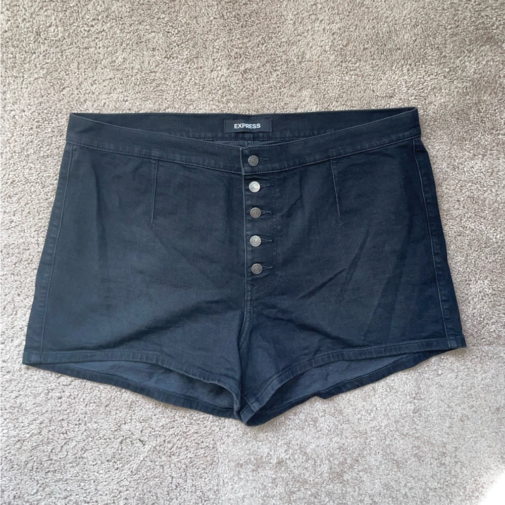 Express Button Front High Rise Jean Shorts